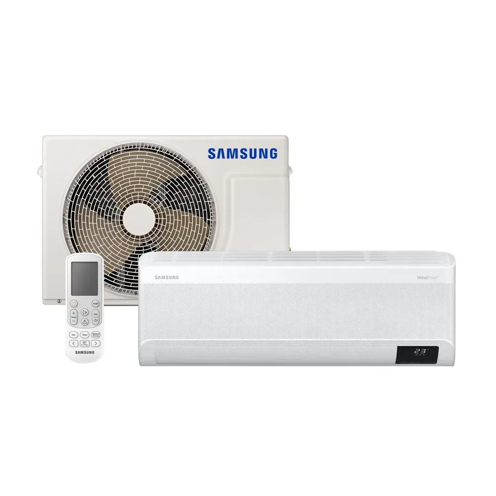 Ar-Condicionado Samsung Inverter De 12.000 Btus Com Unidade Interna, Externa E Controle Remoto.