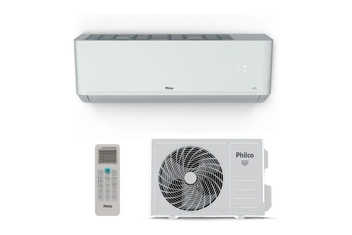 Unidade Interna E Externa Do Ar-Condicionado Philco Eco Inverter De 12.000 Btus, Junto Com Controle Remoto.