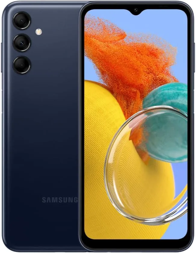 Smartphone Samsung Galaxy A14 Na Cor Azul, Com Tela Grande, Design Sofisticado E Câmera Tripla Traseira.