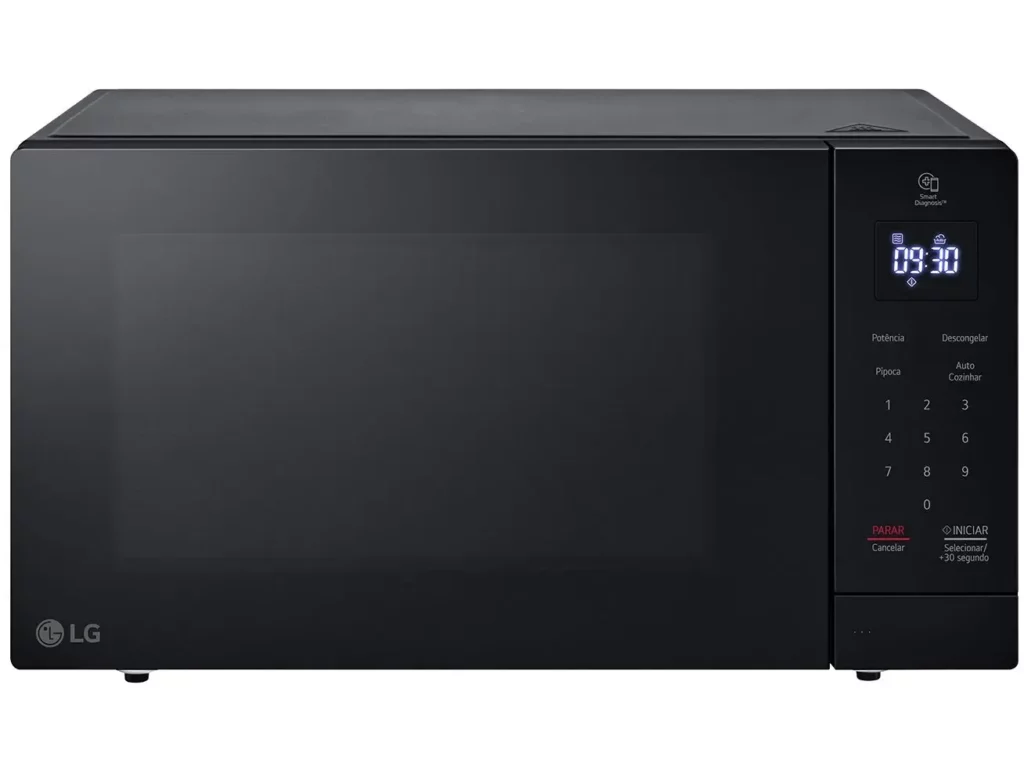 Micro-Ondas Lg Preto Com Painel Digital, Funções De Potência, Descongelar, Pipoca E Auto Cozinhar.