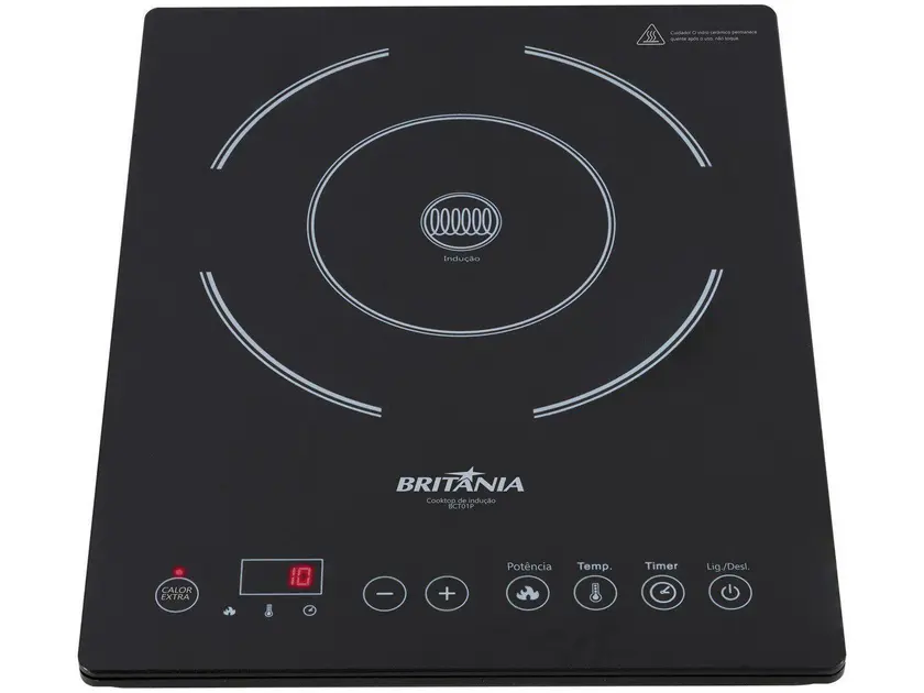 Cooktop 1 Bocas Britânia Preto – Elétrico 220v – Bct01p