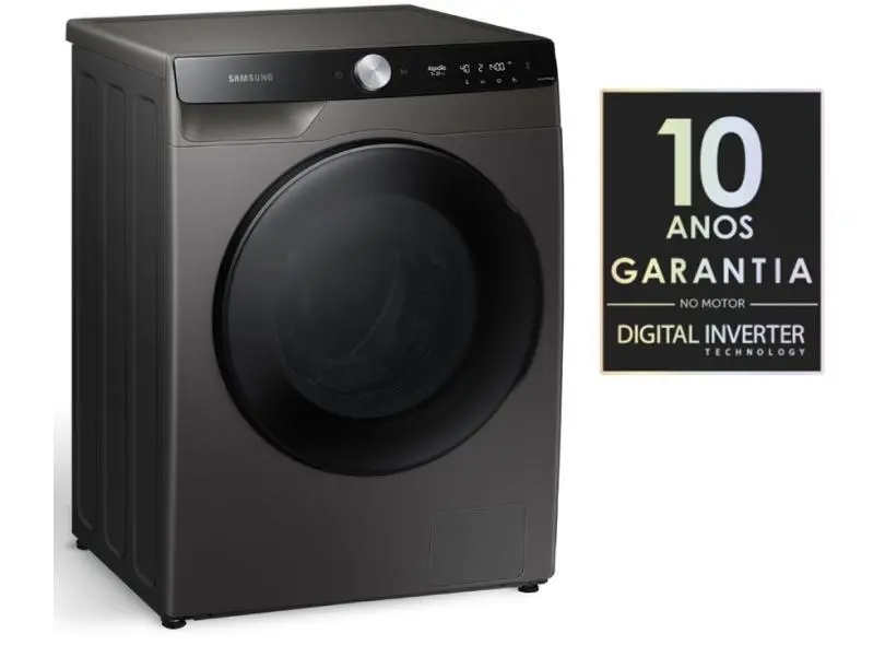 Lavadora de Roupa Lava e Seca 13 Kg Frontal Inox 3 em 1 Ecobubble Samsung