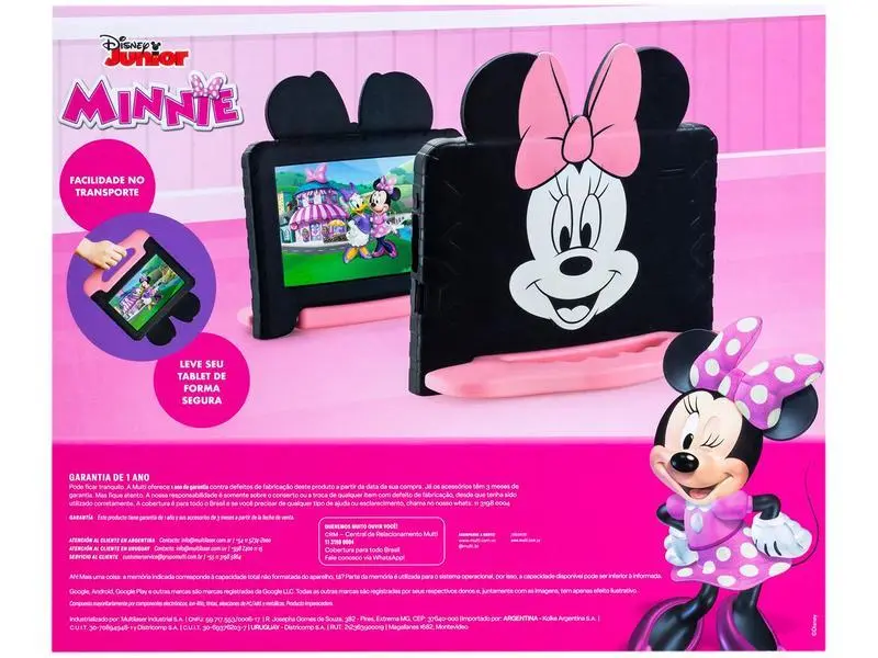 Tablet Multilaser Minnie Mouse NB414 Preto 64GB Wi-Fi