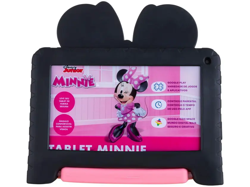 Tablet Multilaser Minnie Mouse NB414 Preto 64GB Wi-Fi